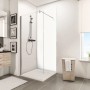 Schulte DecoDesign Duschrückwand Foto Kombi Weiß, 210x90cm im Badezimmer.