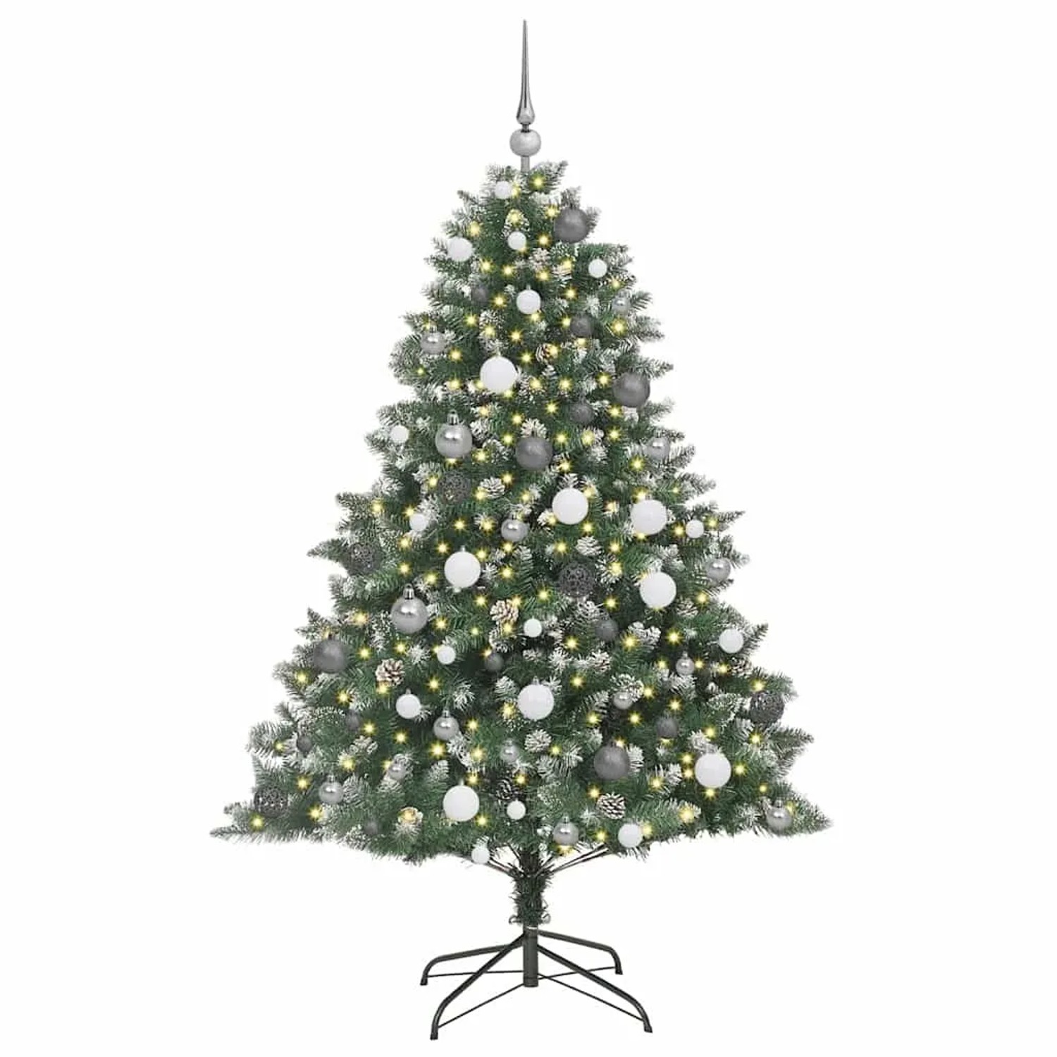 vidaXL Künstlicher Weihnachtsbaum mit 300 LEDs Grün 126 x 126 x 180 cm 3395232