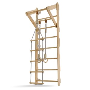 Juskys Sprossenwand für Kinder mit Turnringen