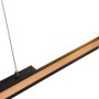 Moderne LED-Pendelleuchte Deacon in Holzoptik mit Touch Dimmer für Wohn- und Schlafzimmer.