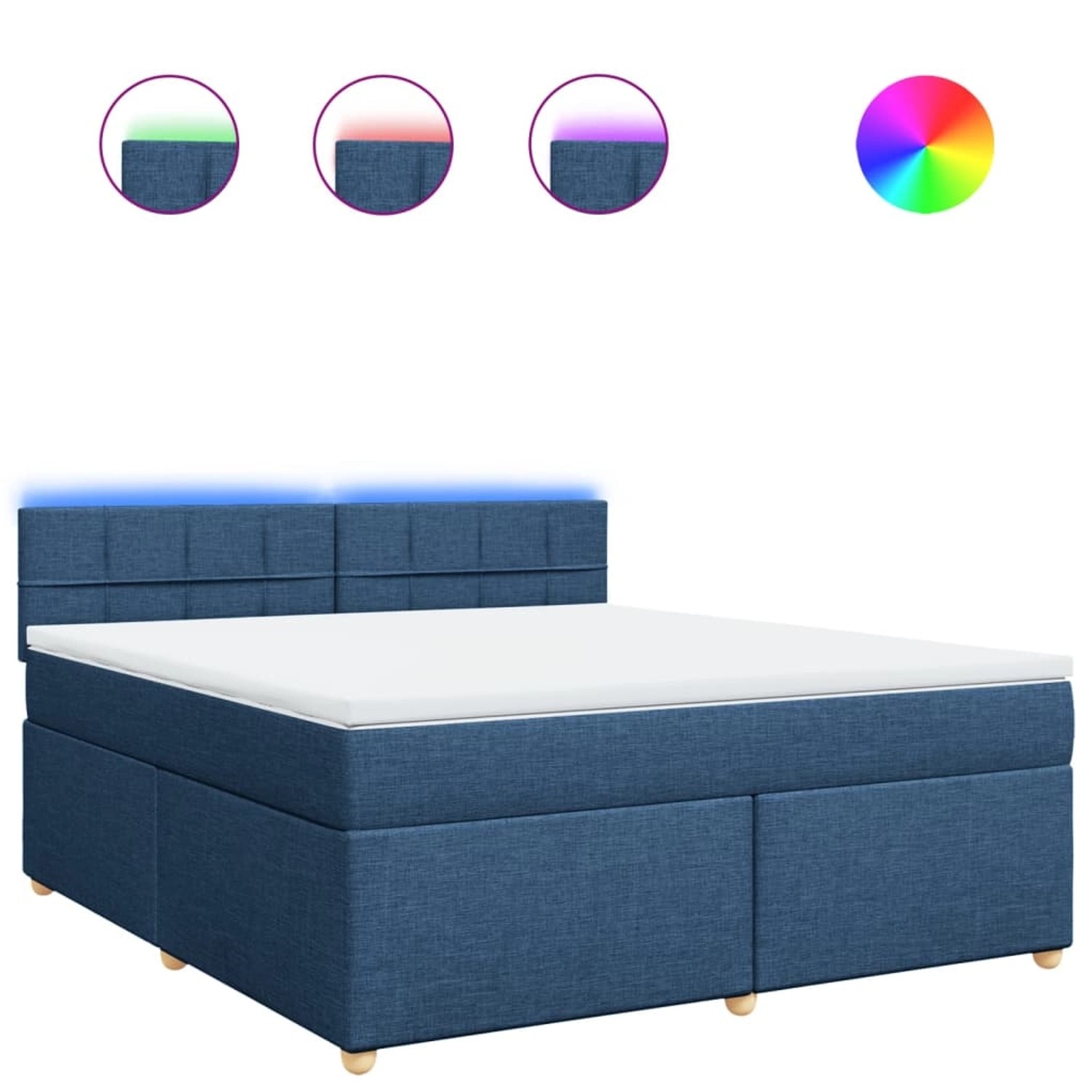 vidaXL Boxspringbett mit Matratze Blau 180x200 cm Stoff 3289065 günstig online kaufen