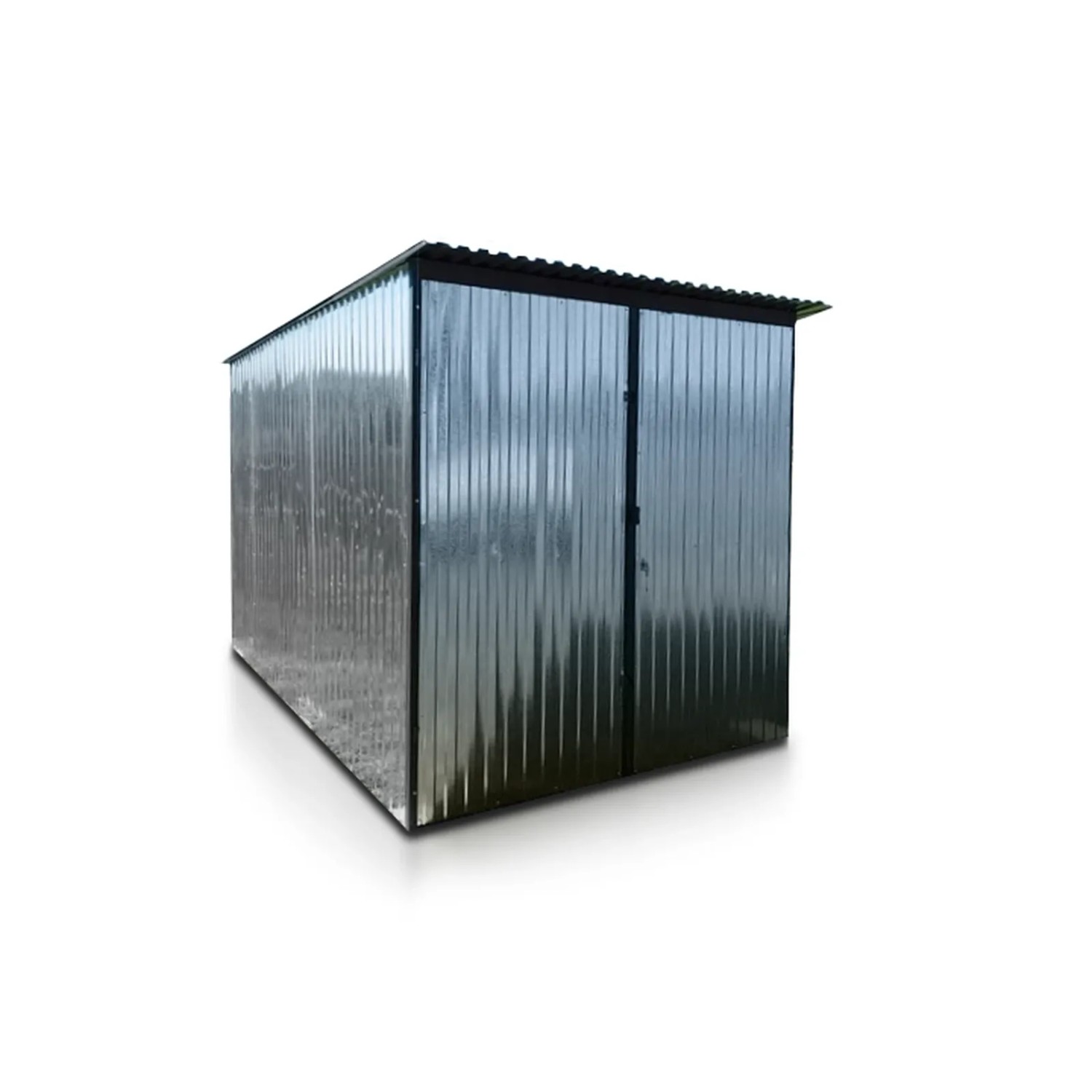 Liderstal Gerätehaus Premium aus Blech 200 x 300 cm Pultdach Zink