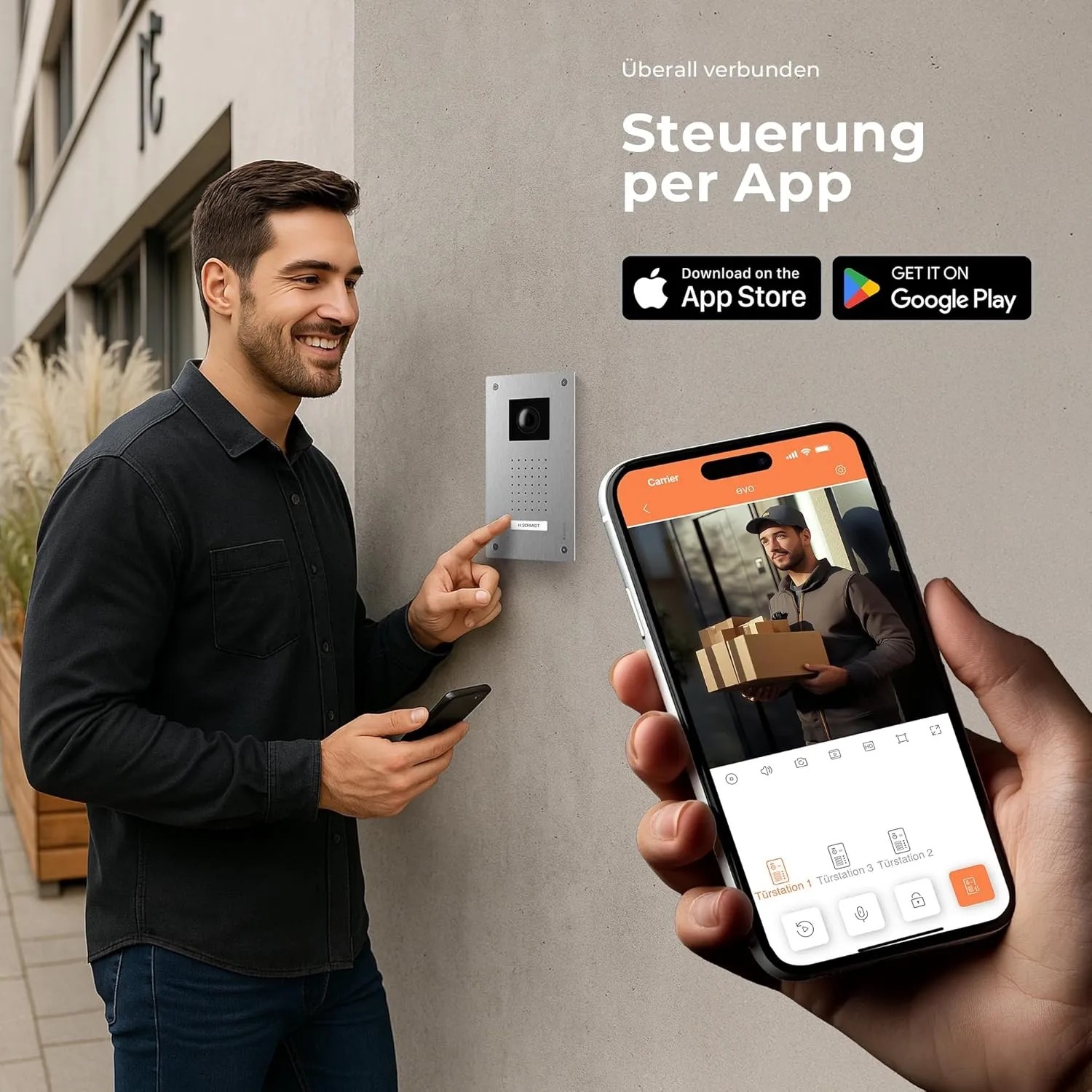 Balter Entri L Video Türsprechanlage mit App-Steuerung und 7-Zoll-Monitor im Komplettset.