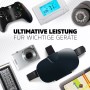 Anwendungsbeispiele für Energizer Lithium AA Batterien: Gamecontroller, Kamera, Tablet, VR-Brille, Überwachungskamera.