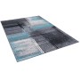 Blauer Designer Teppich 'Brilliant Verlauf' 120x170cm. Kurzflor Teppich mit modernem Muster.