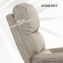 Beiger HOMCOM Aufstehsessel: Detail der 12 cm dicken Kopfstütze und gepolsterten Rückenlehne aus Polyester. Komfort.