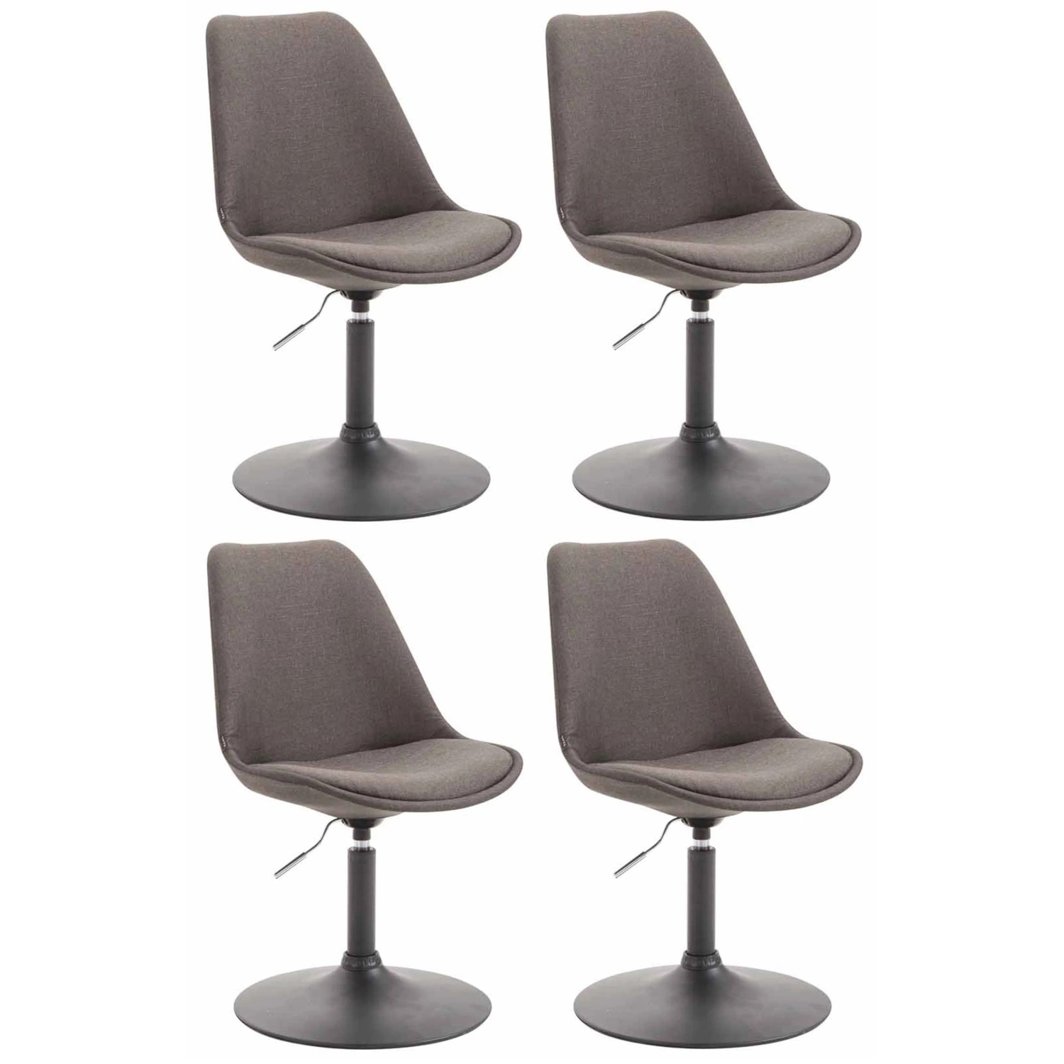 CLP 4er Set Esszimmerstühle Maverick Stoff Dunkelgrau/Schwarz