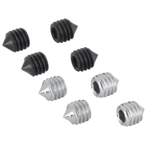 AnsaPro Innensechskant-Schrauben-Set, 8-teilig, schwarz und vernickelt, für Türbeschläge.