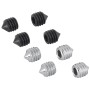 AnsaPro Innensechskant-Schrauben-Set, 8-teilig, schwarz und vernickelt, für Türbeschläge.