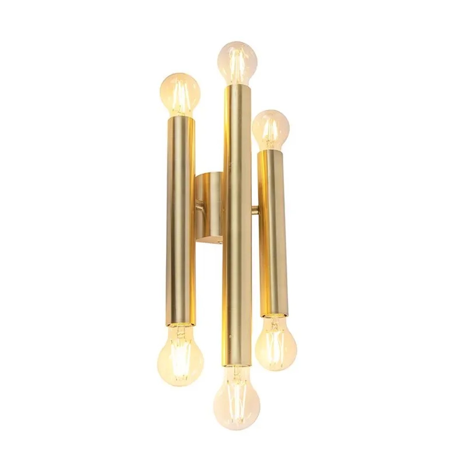 QAZQA Hotel Chic Wandleuchte Gold 6 Flammig Tubi