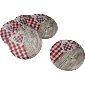 Fackelmann Twist-off Deckel Alpenschick, 10er Set für Lebensmittelaufbewahrung mit Holz- und Karomuster.