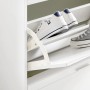 Detailansicht: Weißer SoBuy Schuhkipper (120cm) mit Schuhen. Schuhkommode für Flur und Eingangsbereich.