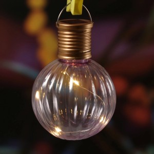 Marelida LED Solar Glühbirne Kugelleuchte Solarleuchte Terrasse Balkon Gartendeko Rosa