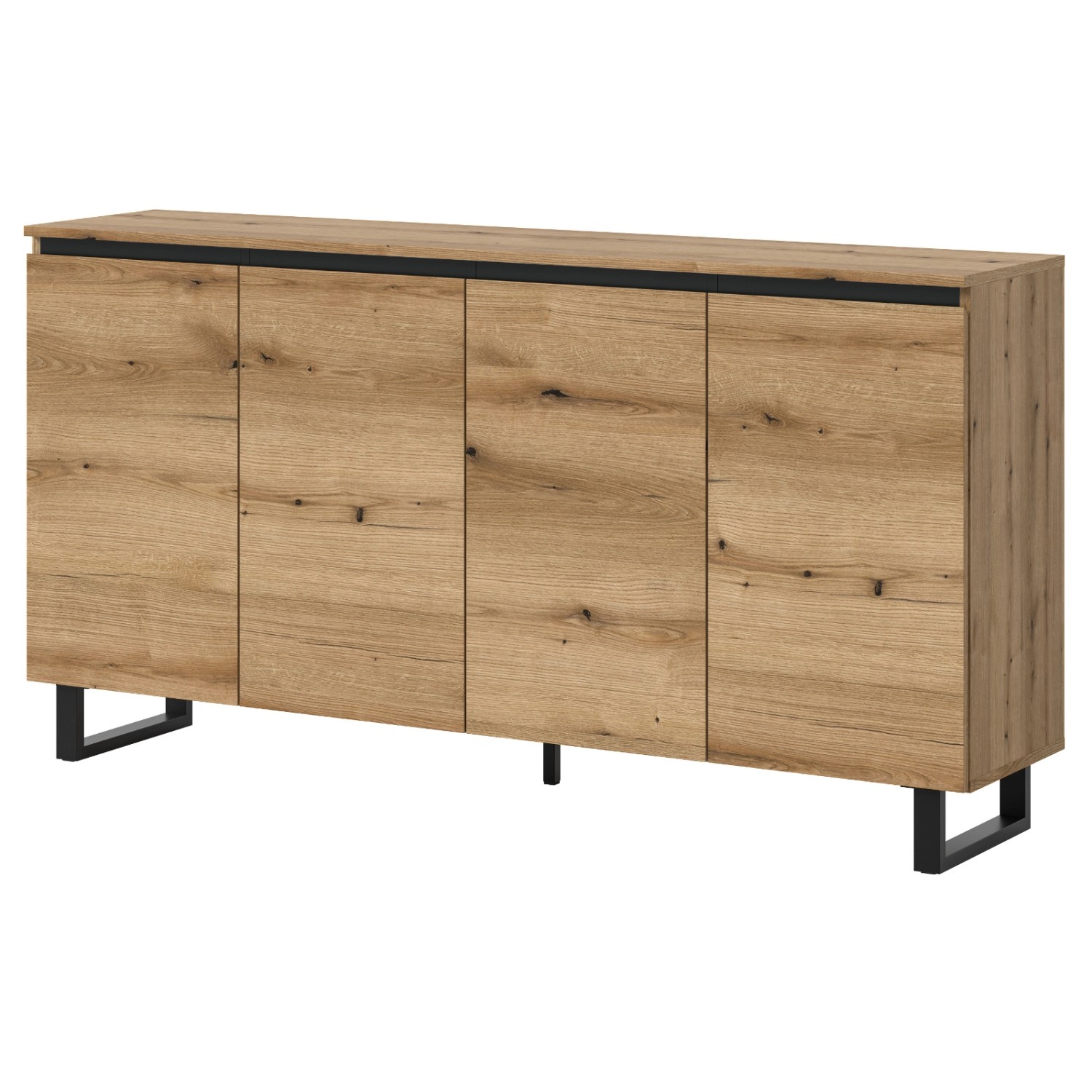 Inn.Furn Sideboard in Eiche und Schwarz 160 cm Gelia günstig online kaufen