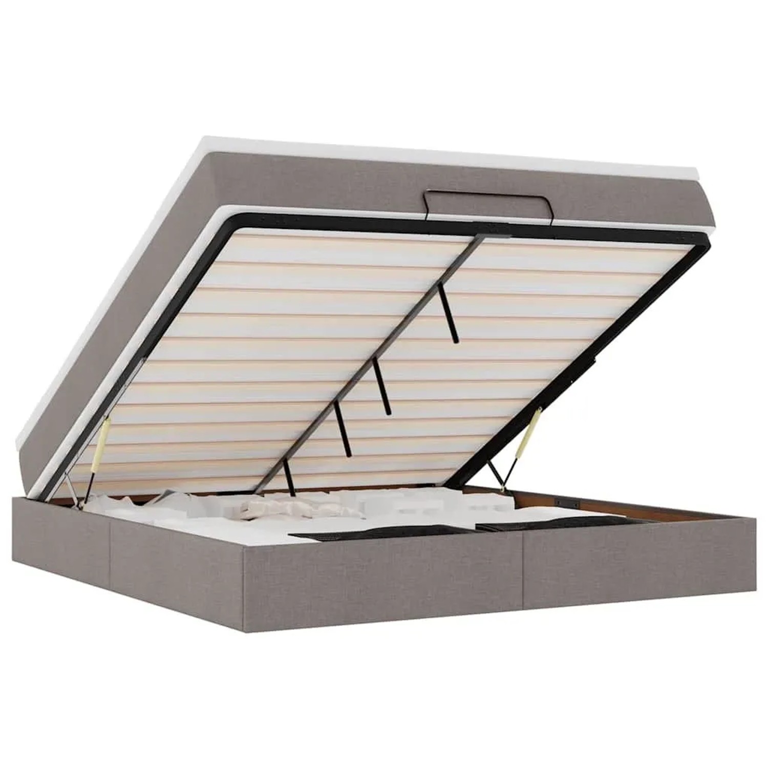 vidaXL Ottoman-Bett mit Matratze Taupe 180x200 cm Stoff 3311131