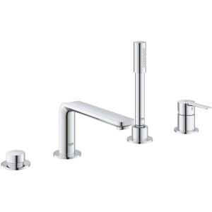 Grohe Lineare 4-Loch Wannenarmatur in Chrom mit Handbrause und Einhebelmischer.