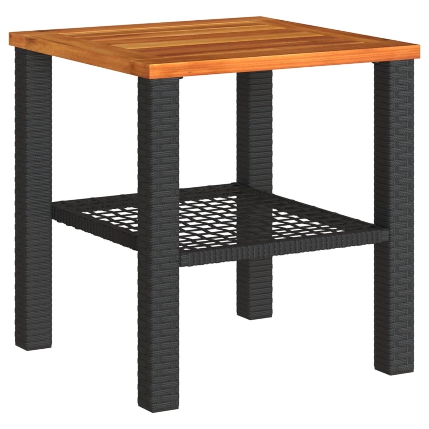 vidaXL Gartentisch Schwarz 40x40x42 cm Poly Rattan Akazienholz 366263 günstig online kaufen