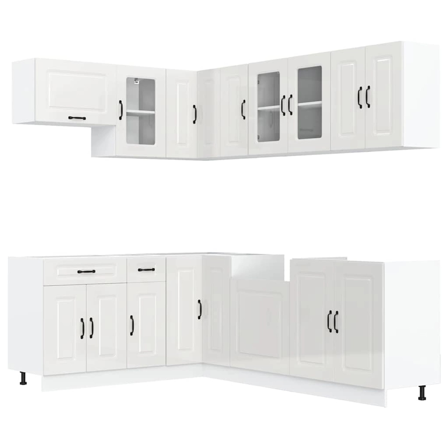 vidaXL 11-Tlg Küchenschrank-Set Kalmar Hochglanz-Weiß Holzwerkstoff 3314883 günstig online kaufen