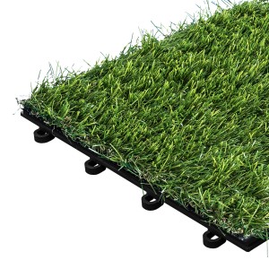 Florco Klickfliese in Rasenoptik, 30x30cm, für Terrasse & Balkon. Einfache Verlegung, wetterfest.