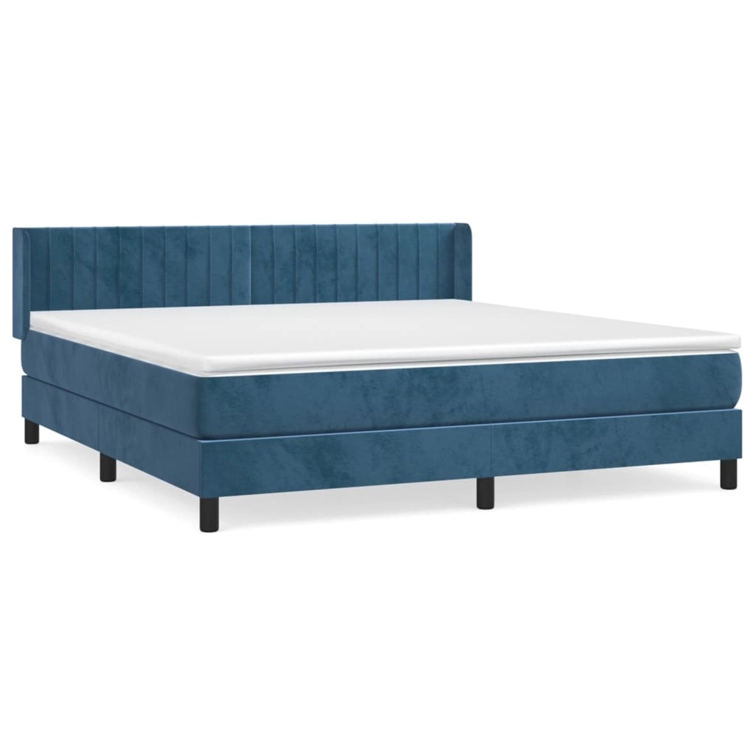 vidaXL Boxspringbett mit Matratze Dunkelblau 160x200 cm Samt1468207 günstig online kaufen