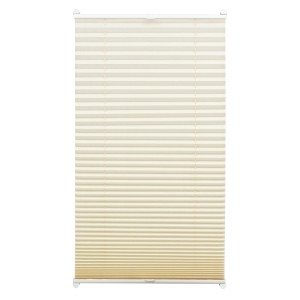 Gardinia EasyFix Plissee, 95x130 cm, elfenbeinfarben, mit zwei Bedienschienen für Fenster.