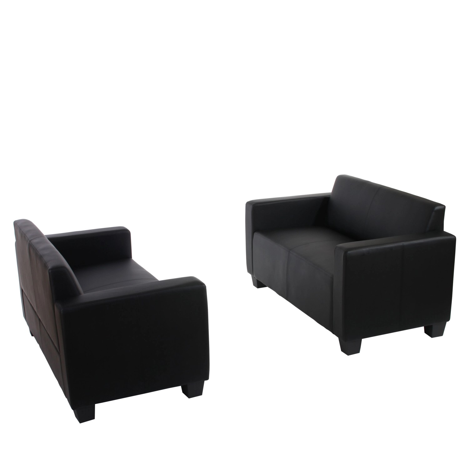 MCW Sofa-Garnitur Moncalieri 2er-Set Schwarz günstig online kaufen