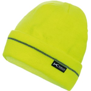 Warngelbe Kübler Workwear Strickmütze Onesize für optimale Sichtbarkeit bei der Arbeit.