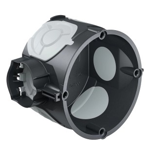 Kaiser Schalterdose 1055-21, luftdicht, Ø 60 mm, schwarz-grau, für Unterputzmontage.
