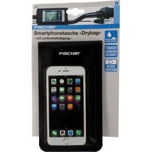 Fischer Drybag Smartphonetasche L/XL mit Lenkerbefestigung, wasserabweisend.