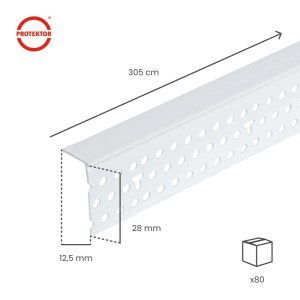 Protektor Abschlussprofil 37864 Trockenbau 305 cm Weiß Kantenschutz für 12,5 mm Gipskartonplatten