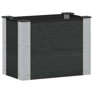 Schwarzes vidaXL Hochbeet aus WPC und Aluminium, 50x30x36 cm, wetterbeständig für Garten & Terrasse.