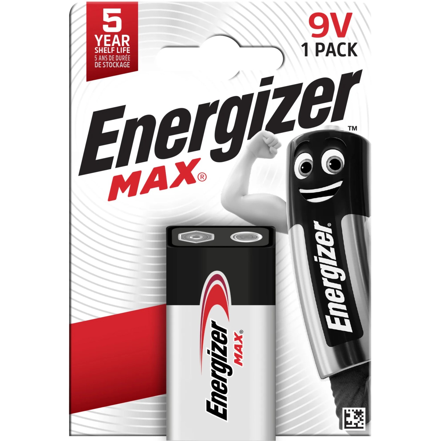 Energizer Max 9V E-Block Batterie, 1 Stück. Alkaline Batterie für anspruchsvolle Geräte.