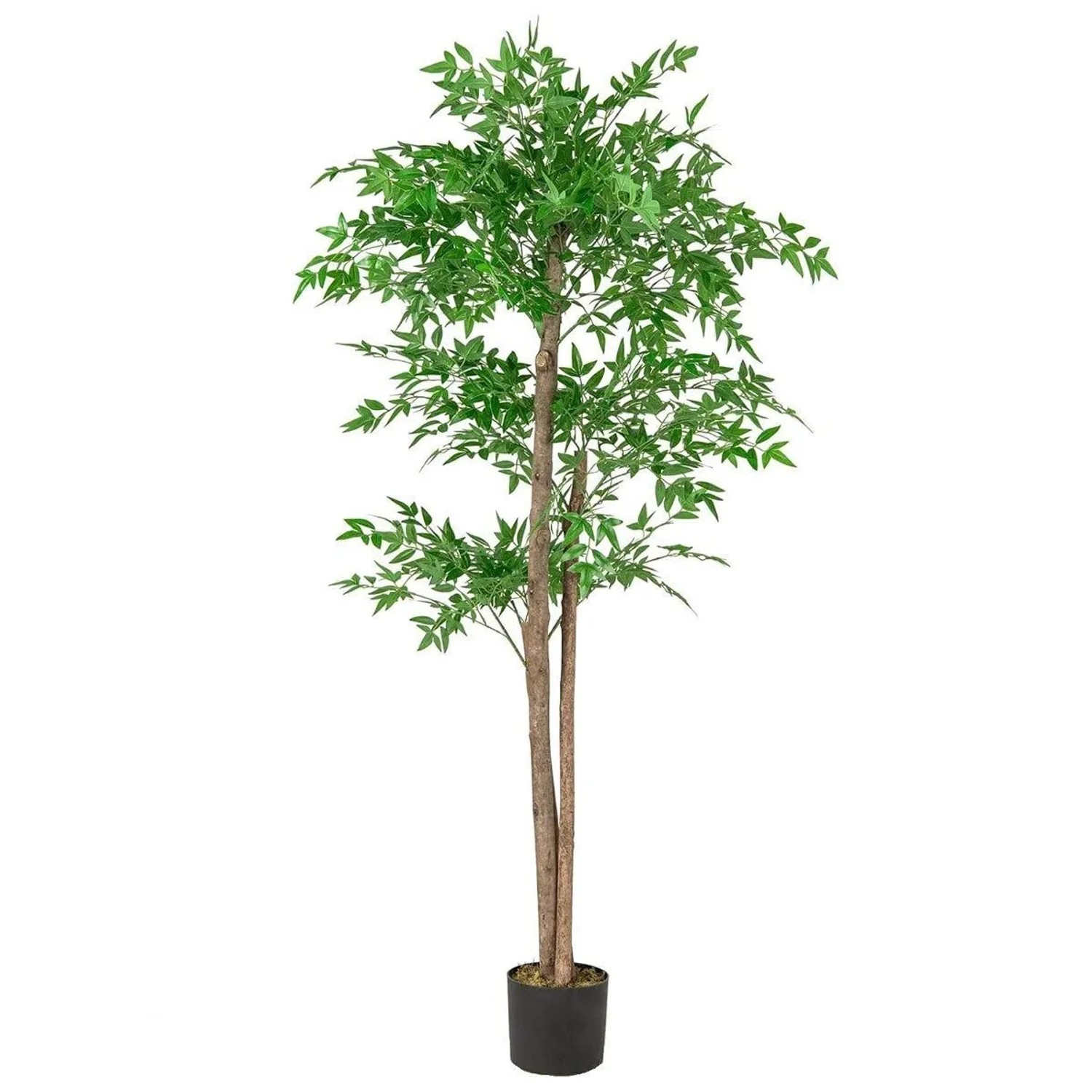 Costway Künstliche Bambus mit Topf Stämmen und Blättern Grün 150 cm günstig online kaufen