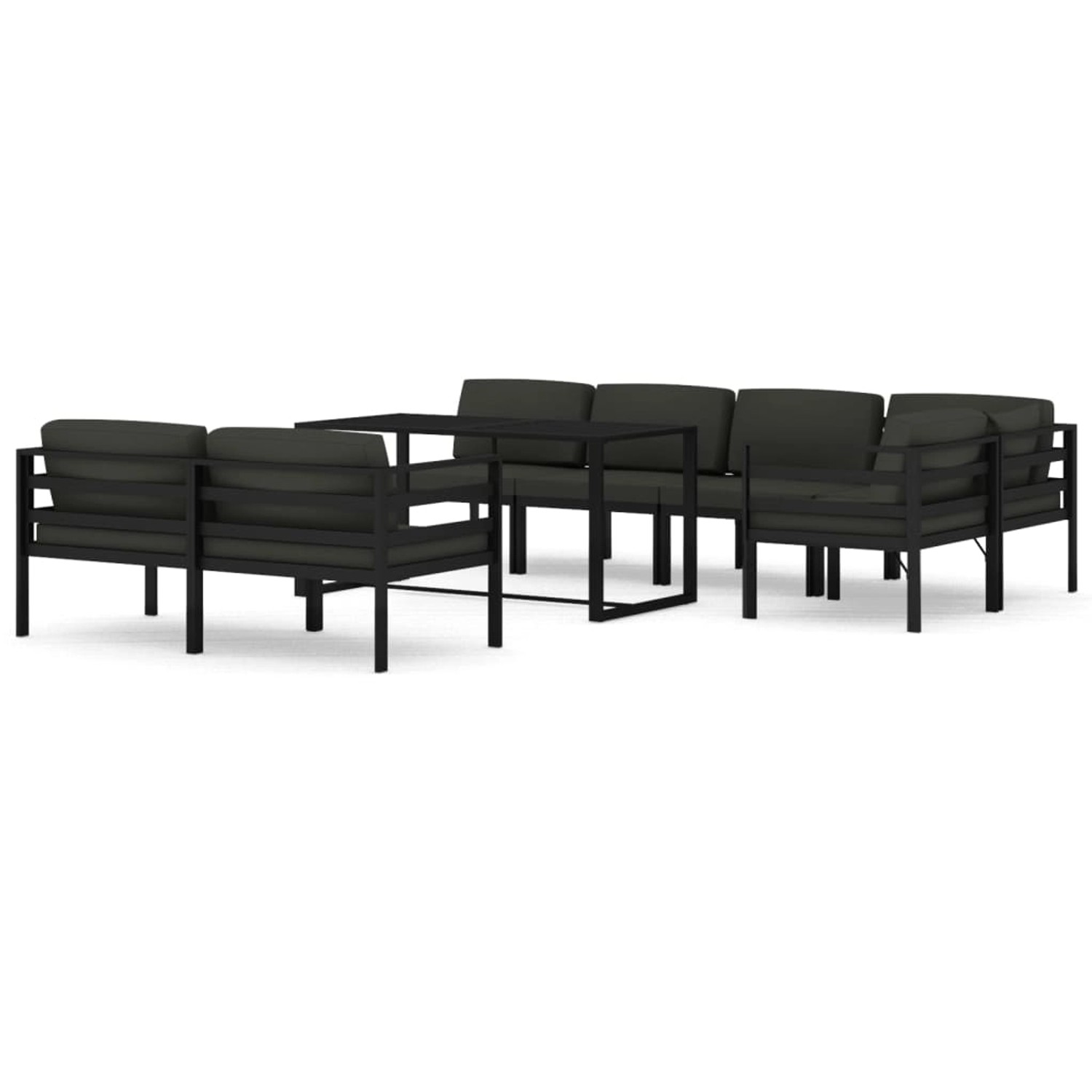 vidaXL 8-tlg Garten-Lounge-Set mit Kissen Aluminium Anthrazit Modell 9
