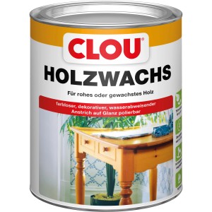 Dose Clou Holzwachs Transparent 750ml für Holz im Innenbereich.