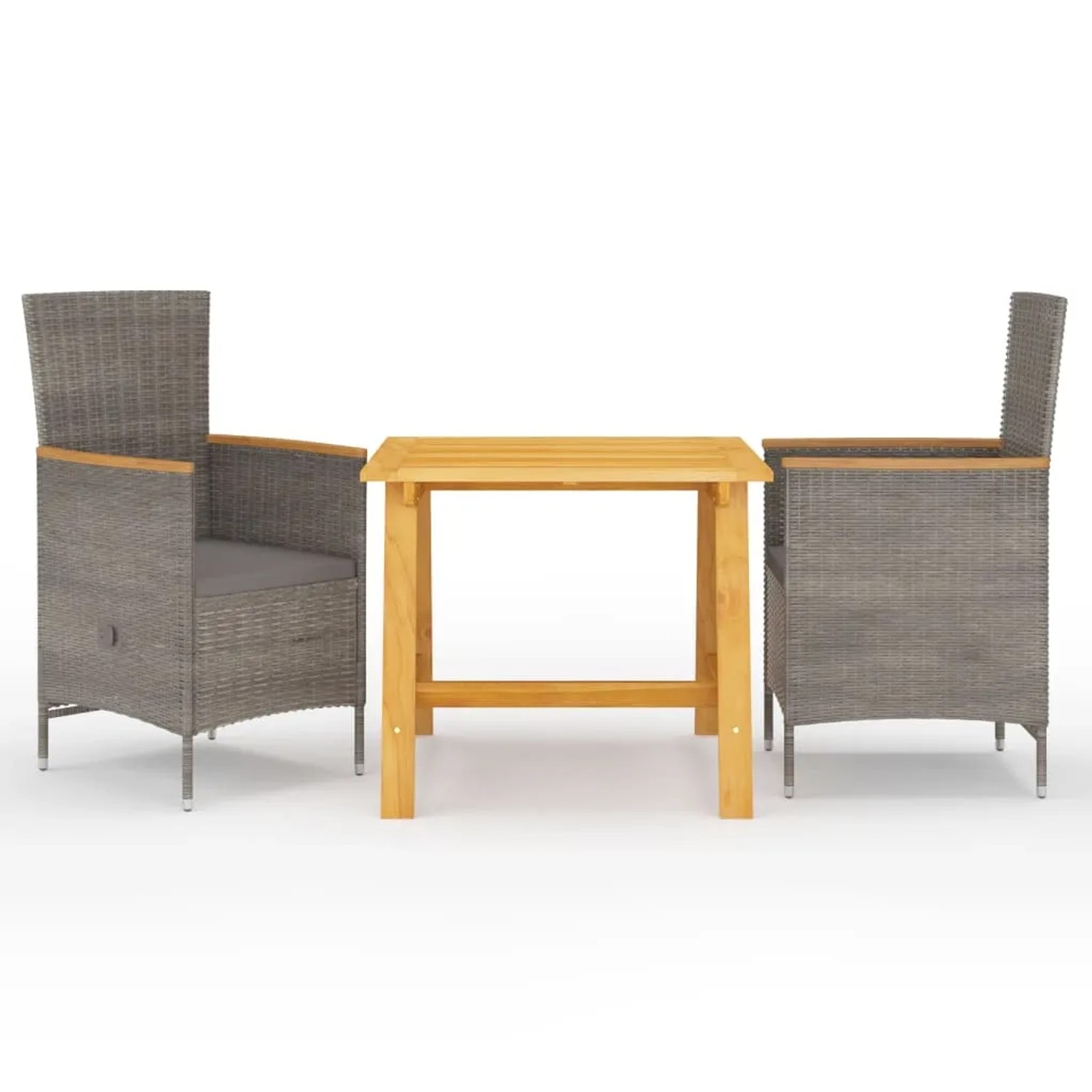 vidaXL 3-Tlg Garten-Essgruppe Grau 3068706