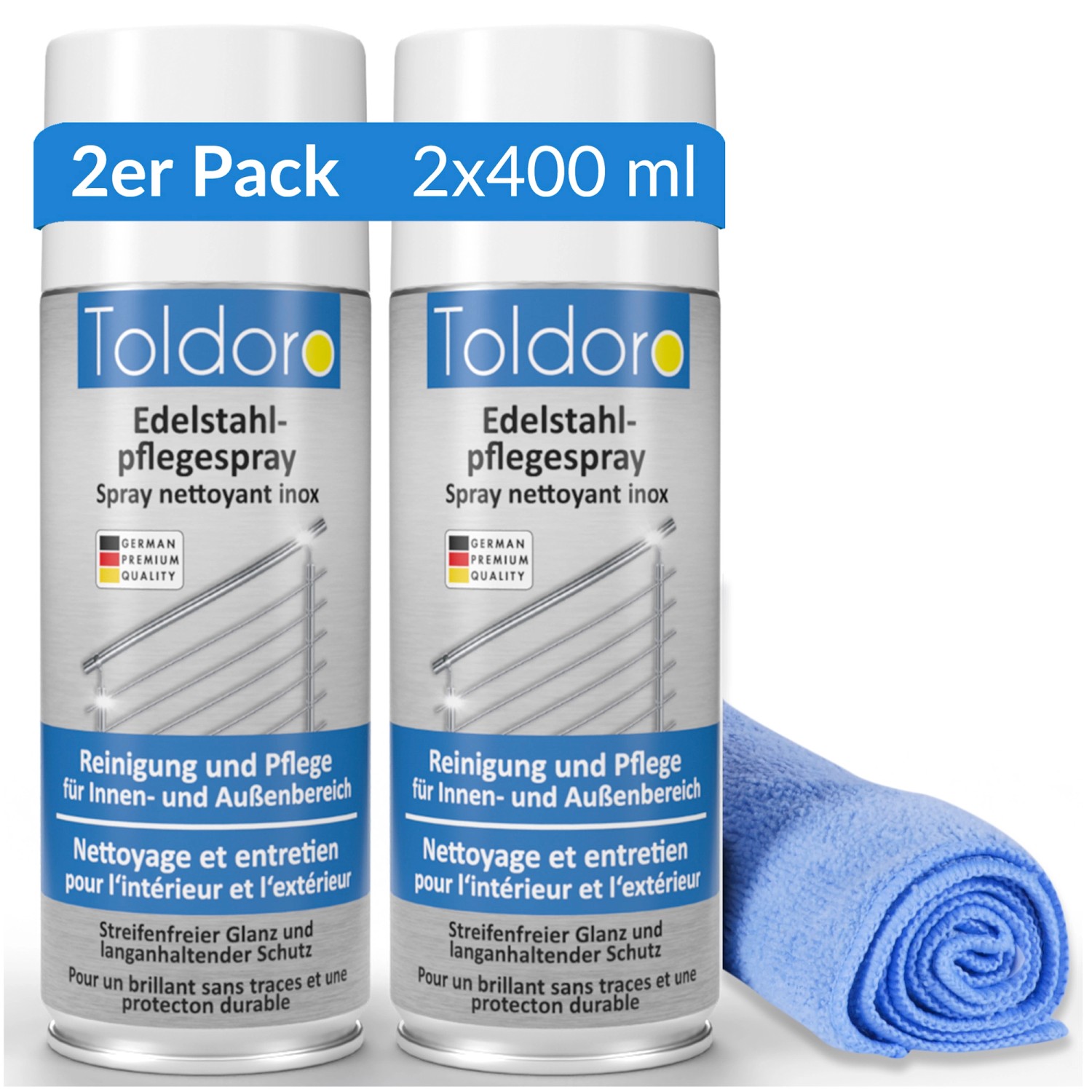 Toldoro Set 2x Edelstahl Pflegespray 400ml  Edelstahlreiniger für Küche ode günstig online kaufen