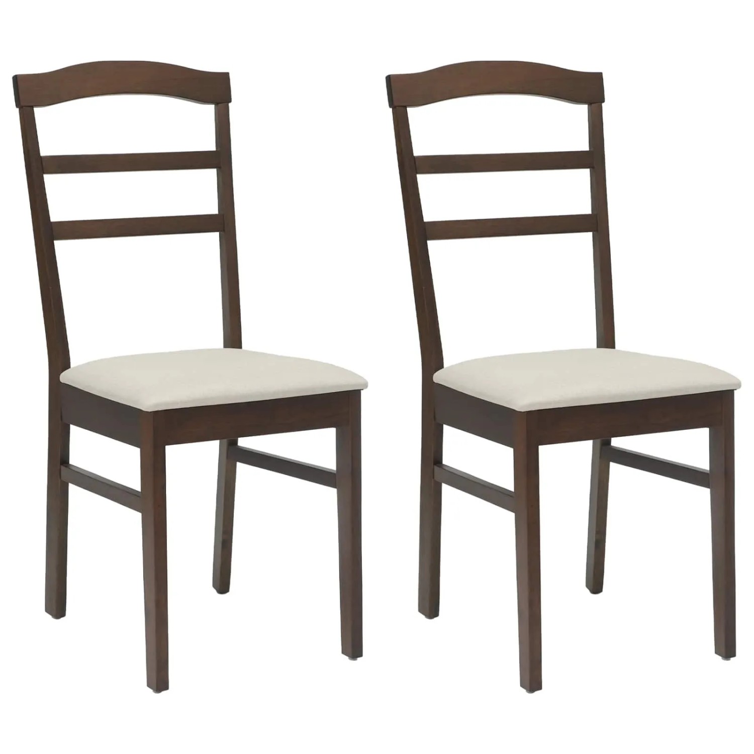 vidaXL Esszimmerstuhl 2 Stk Hellbraun und Hell Massives Gummiholz 42020492 günstig online kaufen