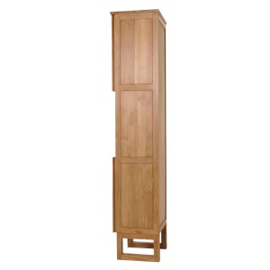 MCW Teak Hochschrank M72, Bad-Einbauschrank mit 2 Türen und 6 Fächern aus Teakholz.