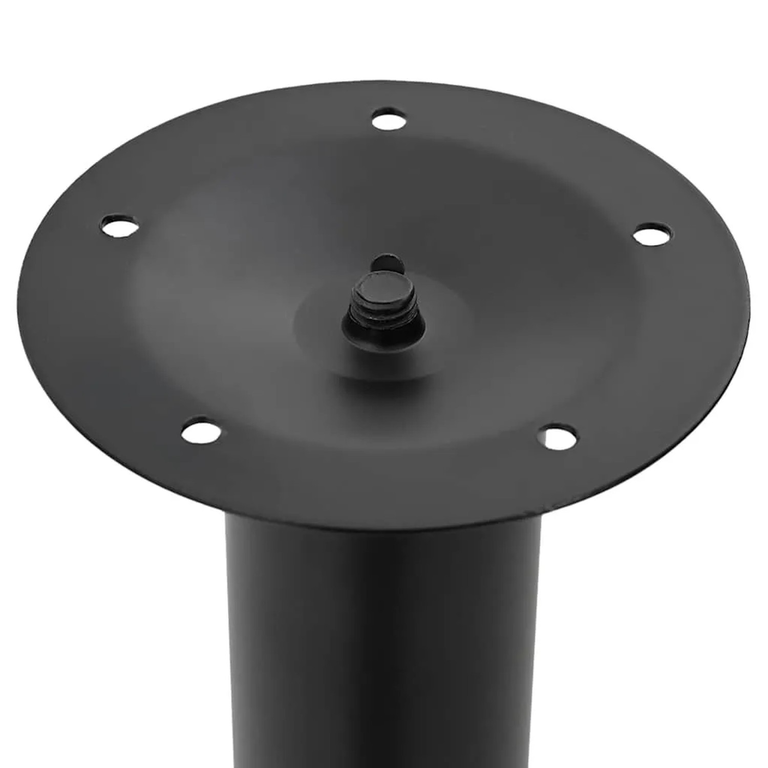 Schwarzer vidaXL Teleskop Tischfuß, höhenverstellbar von 710-1100 mm, für Tische und Arbeitsplatten.
