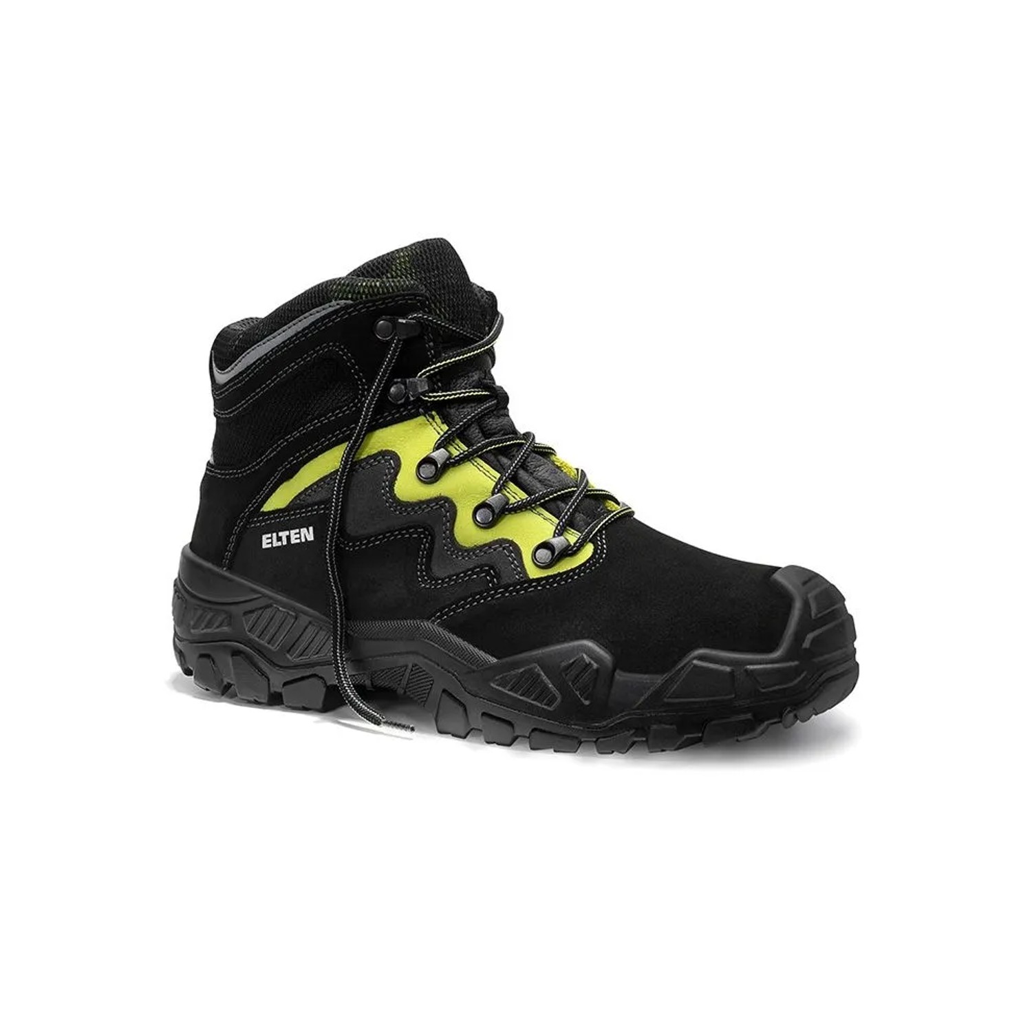 ELTEN Sicherheitsschnürstiefel MICK BLACK GREEN Mid ESD S3S Größe 42