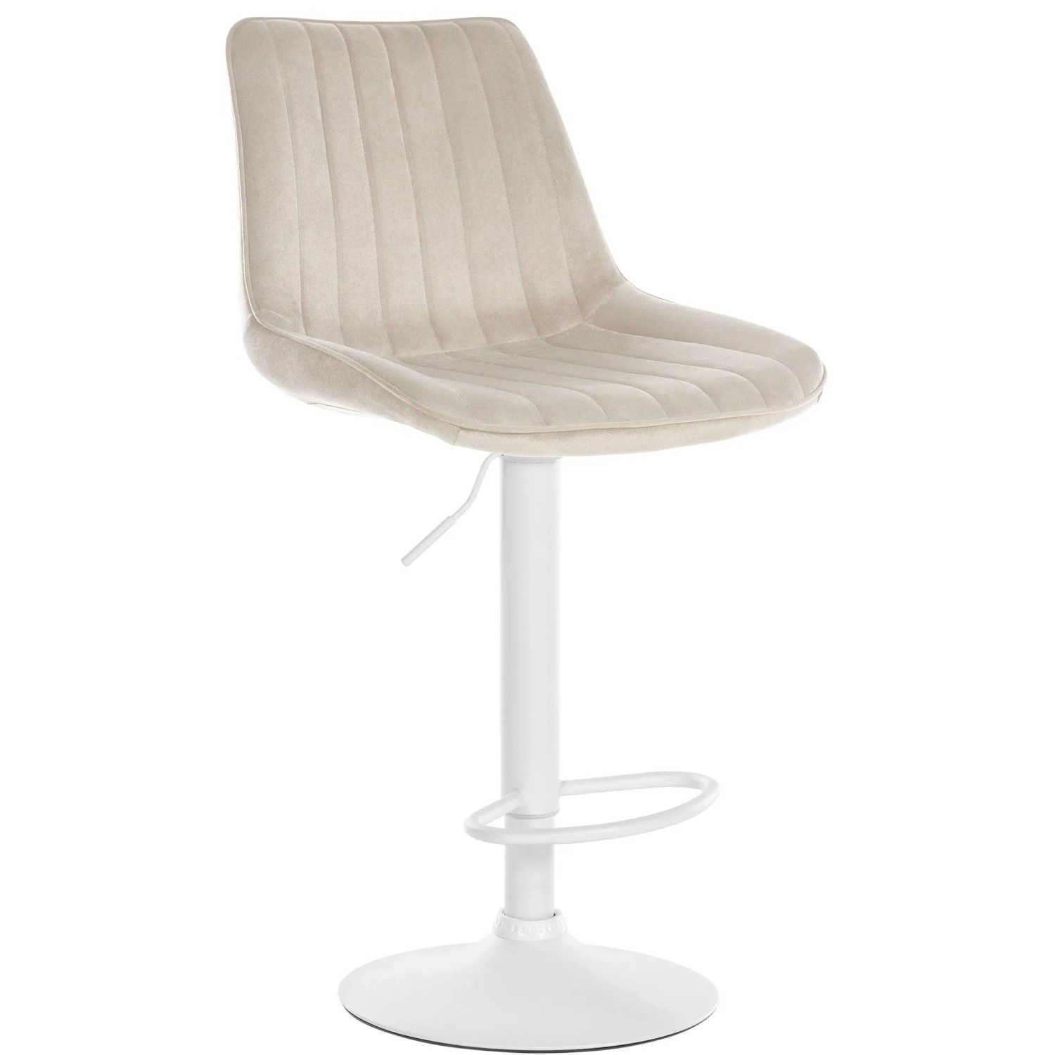 CLP Barhocker Toni Samt Creme/Weiß