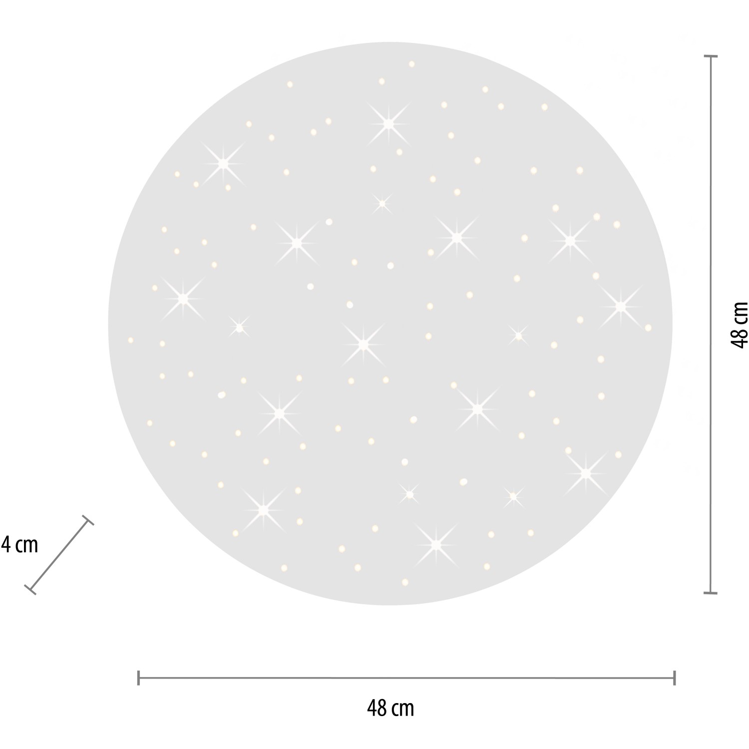 Weiße LED-Deckenleuchte Sternenhimmel (48x48cm) von Just Light. Moderne Deckenlampe für Innenräume.