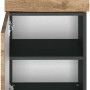 Held Möbel Unterschrank Bari, 40 cm, Wotaneiche/Graphitgrau, mit offener Tür. Bad-Hängeschrank für mehr Stauraum.