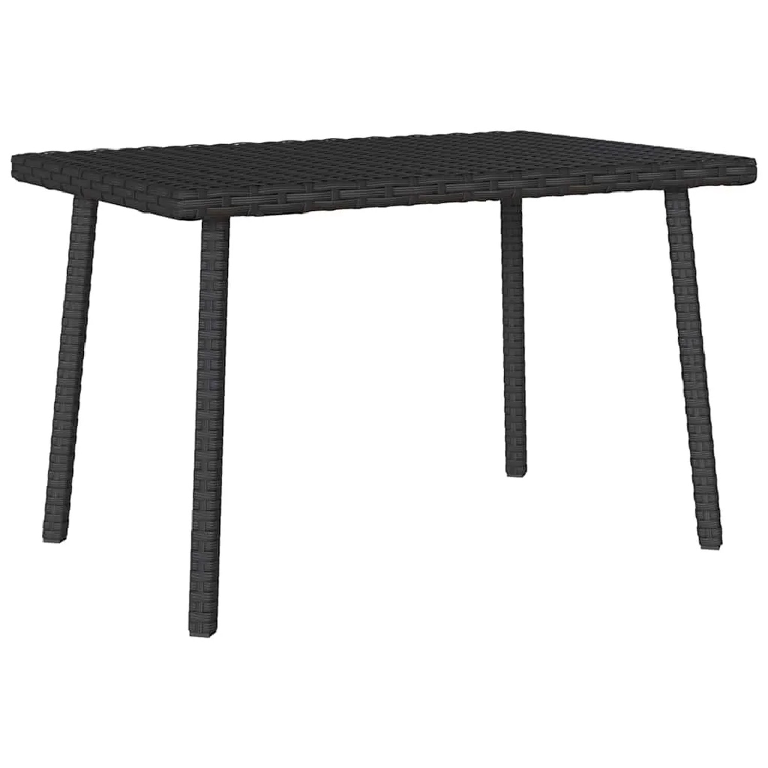 vidaXL Garten-Couchtisch Rechteckig Schwarz 60x40x37 cm Poly Rattan 4104050