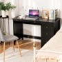 Schwarzer Costway Schreibtisch mit 3 Schubladen, ideal für Büro oder Arbeitszimmer.