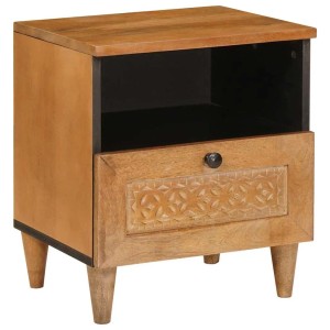 vidaXL Nachttisch Hellbraun 40 x 33 x 46 cm Massives Mangoholz 4018086