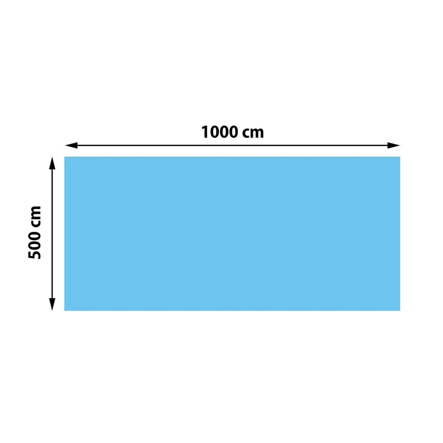 Rechteckige, blaue MCW Pool-Abdeckung 10x5m (200µm) aus PE-Folie.