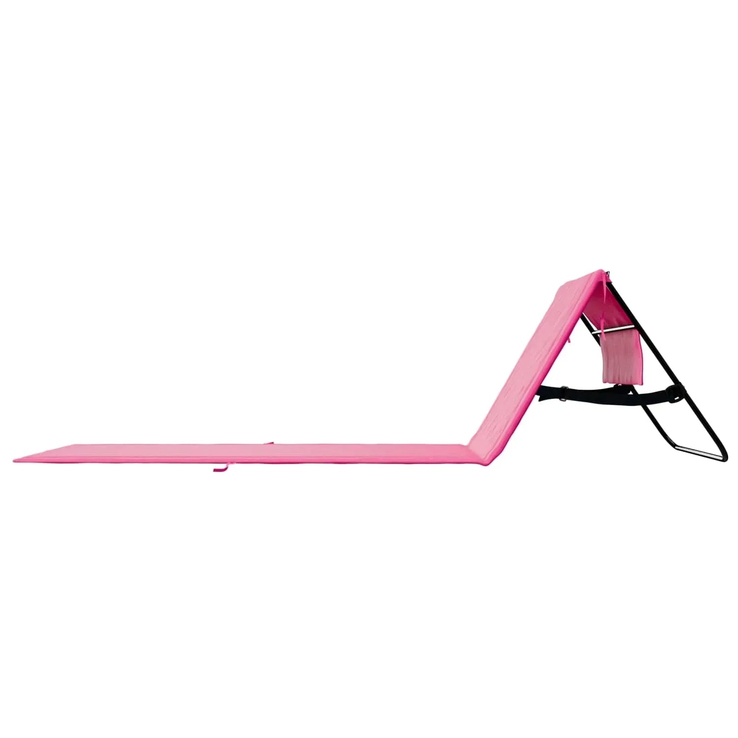 2er Set: Rosa 24MOVE Strandmatte mit Rückenlehne, klappbar, mit Tasche und Gurt.