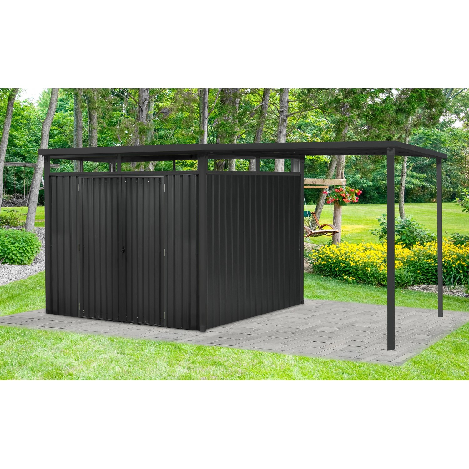 Pergart Geräteschuppen Schleppdach verzinktes Stahlblech 576 x 245 x 226 cm kaufen bei OBI